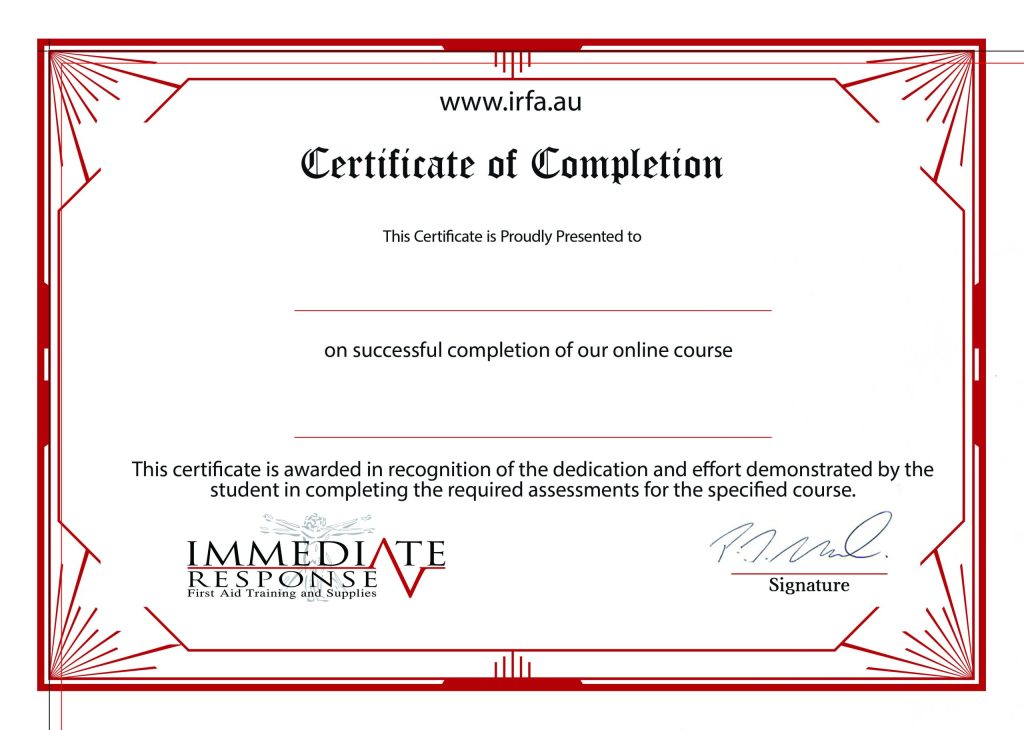 Course Completions Certificate