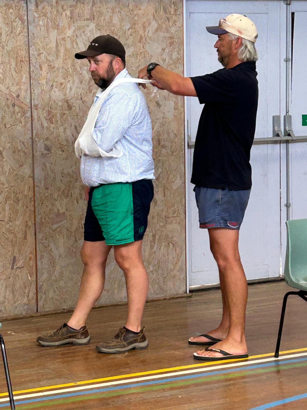 IRFA first aid training in progress at Sippy Downs